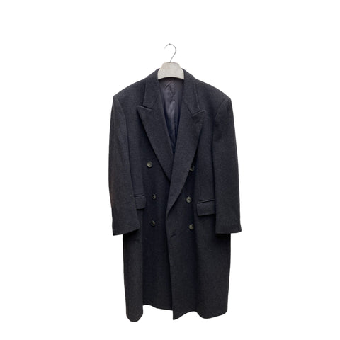 Grey Double Breasted Cashmere Wool OverCoat