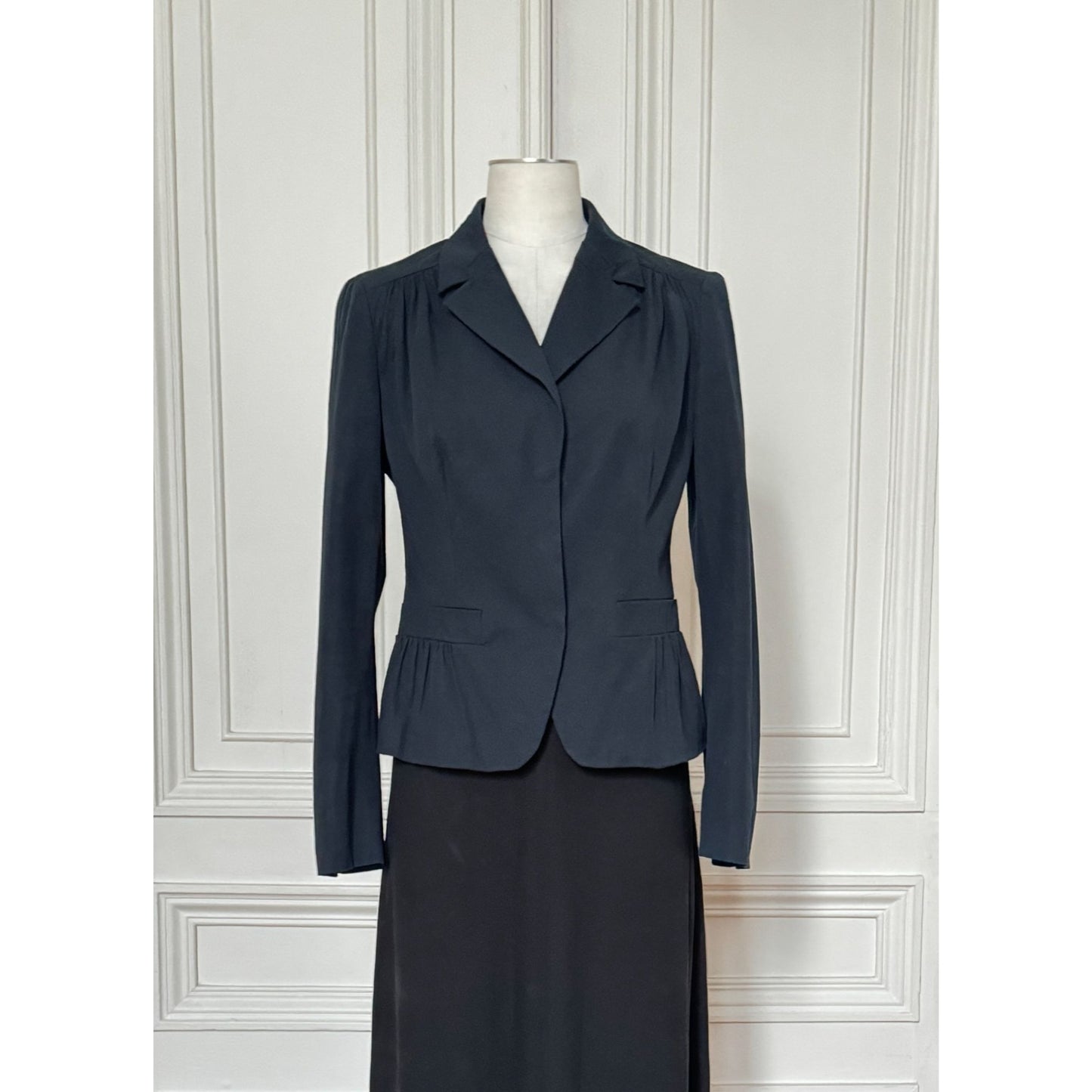 2005 Black Cotton Stretch Blazer Jacket