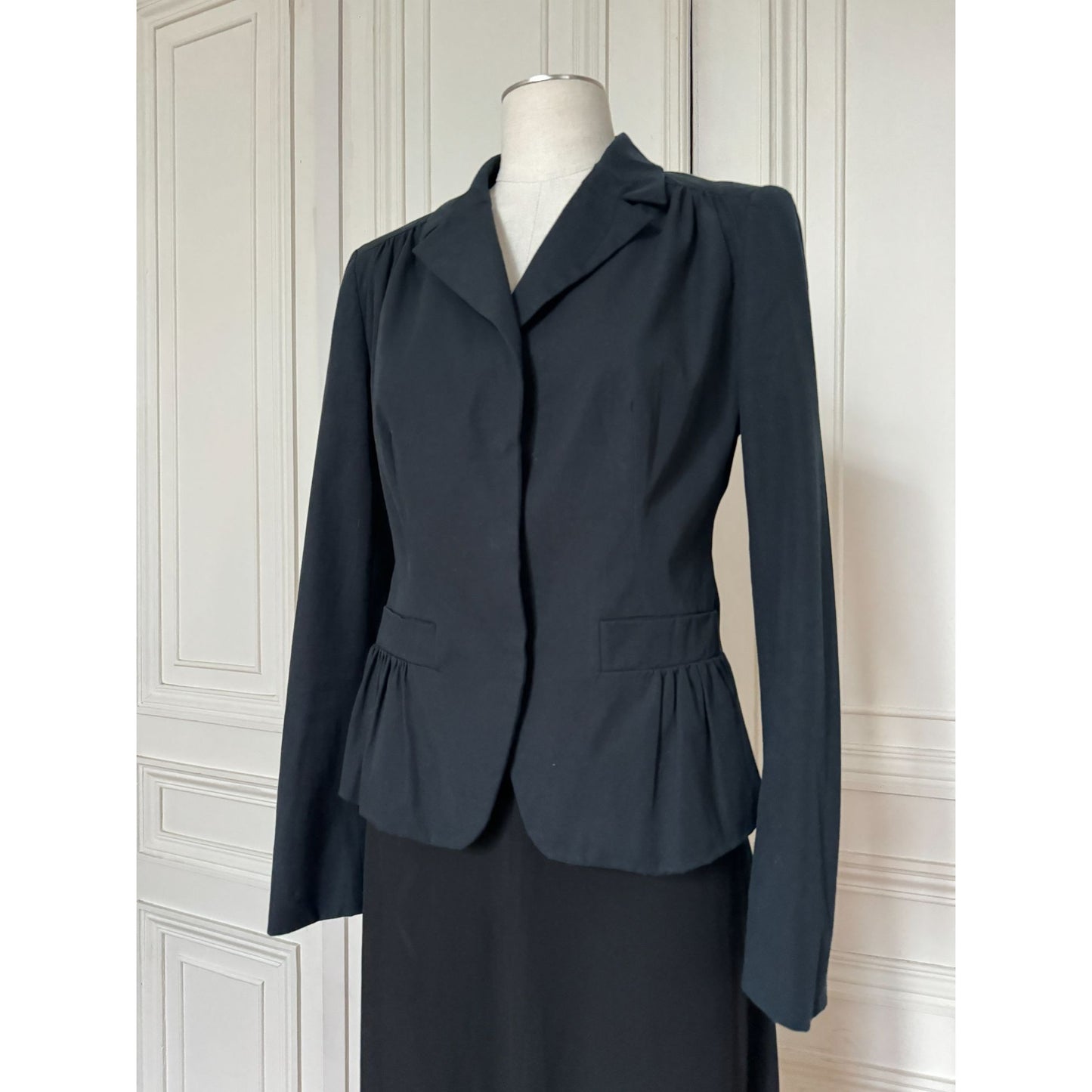 2005 Black Cotton Stretch Blazer Jacket