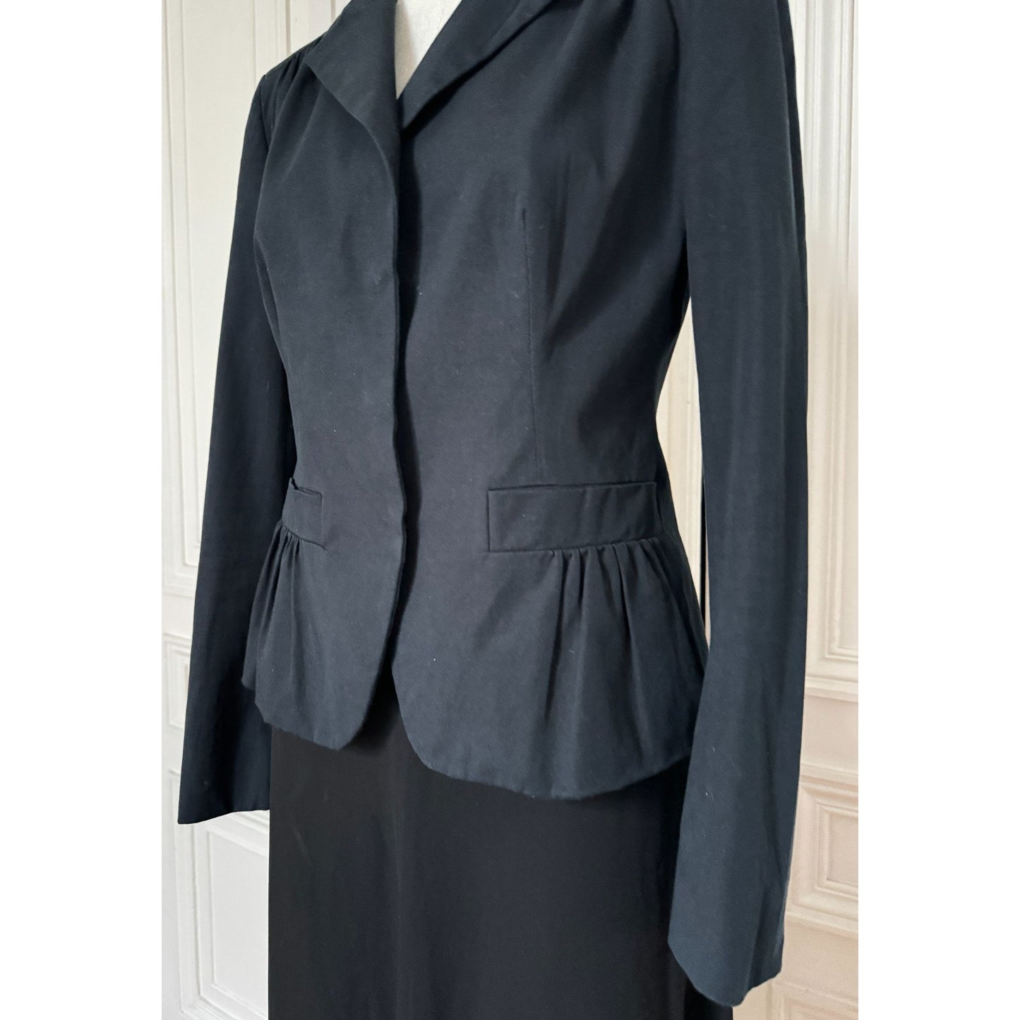 2005 Black Cotton Stretch Blazer Jacket