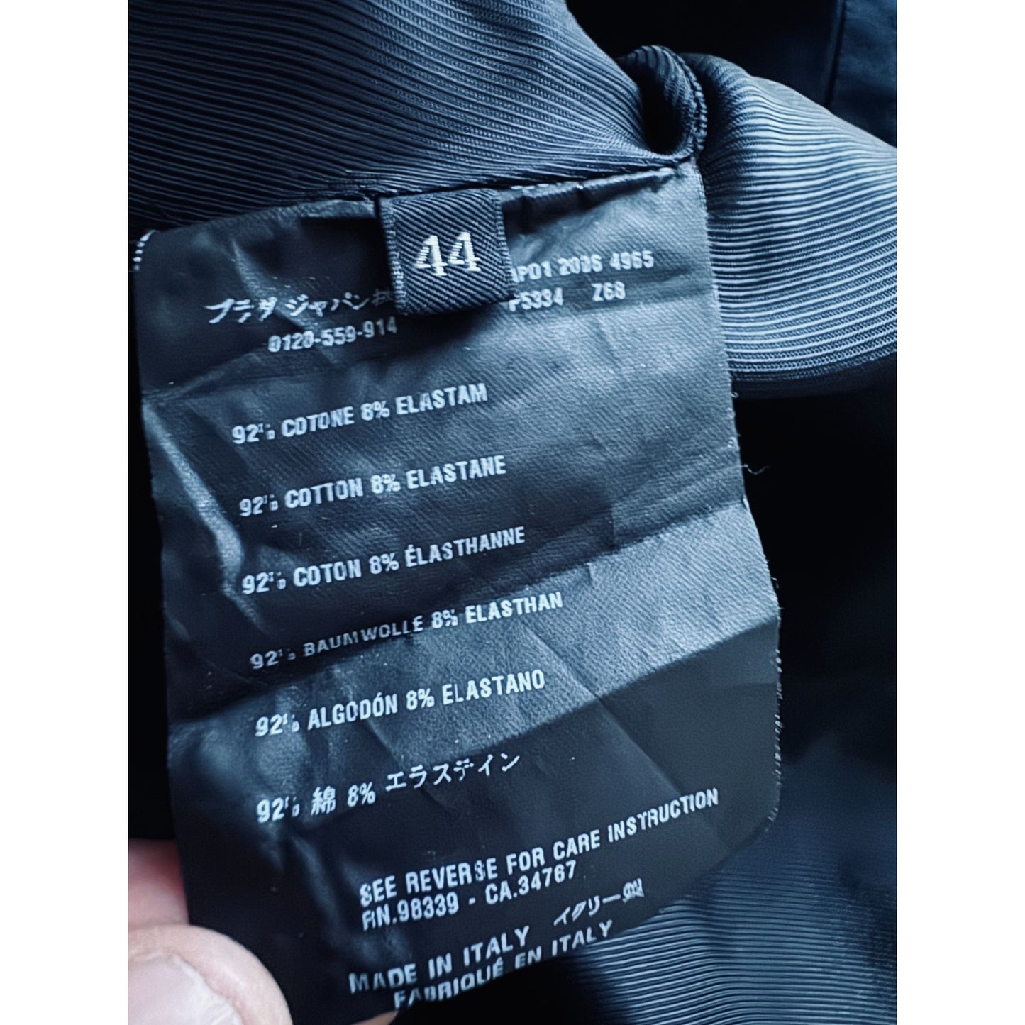 2005 Black Cotton Stretch Blazer Jacket