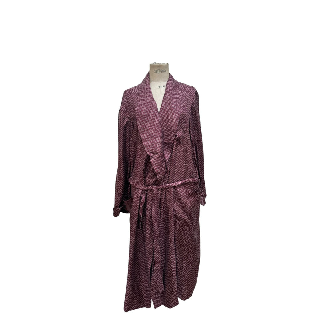 1970s Long silk dressing gown / Trench Coat