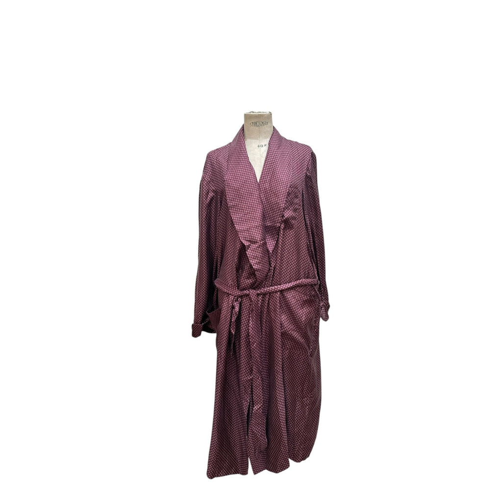 1970s Long silk dressing gown / Trench Coat