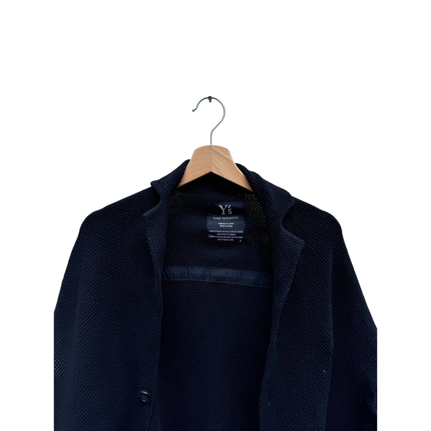 Y’s Black Knit Cotton Jacket