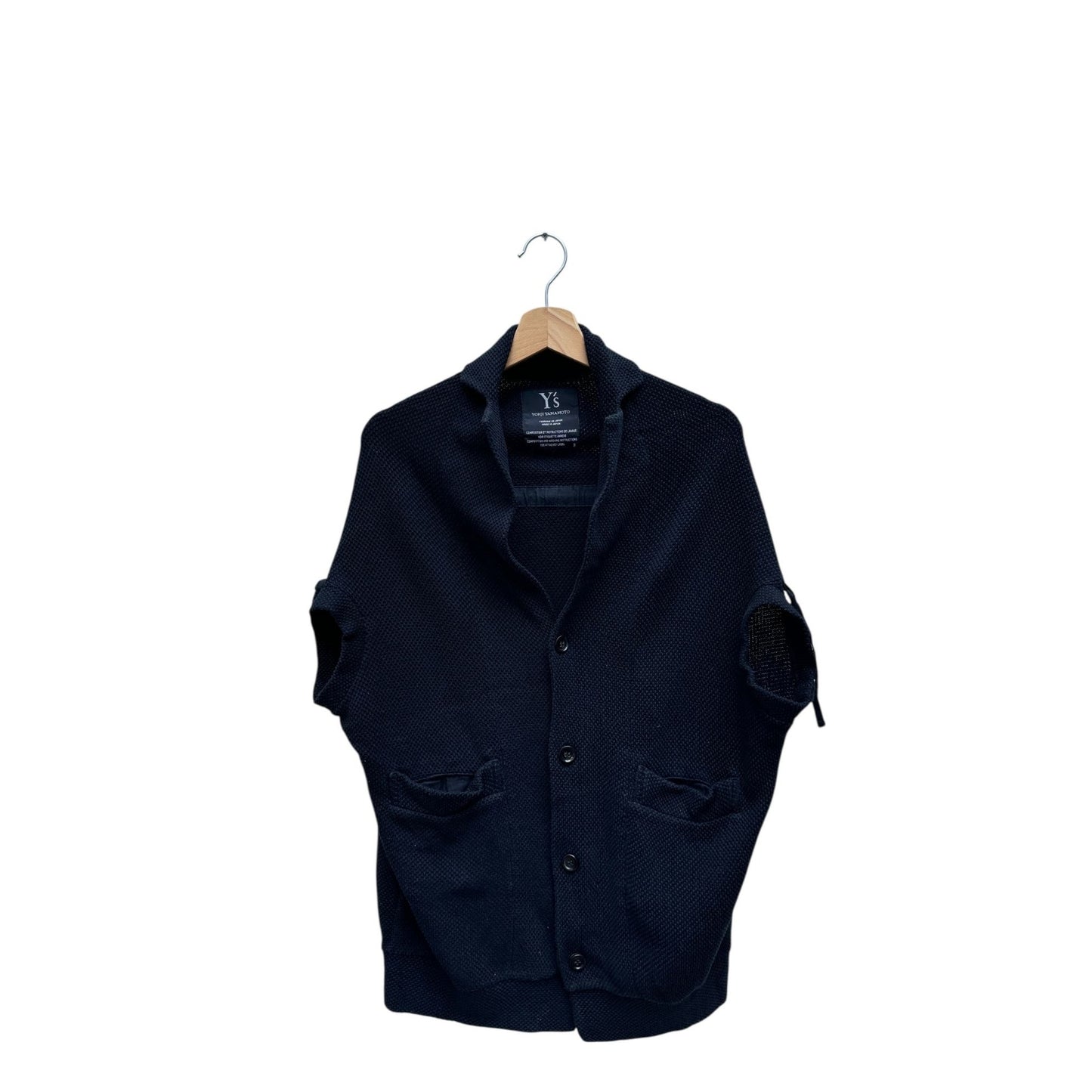 Y’s Black Knit Cotton Jacket