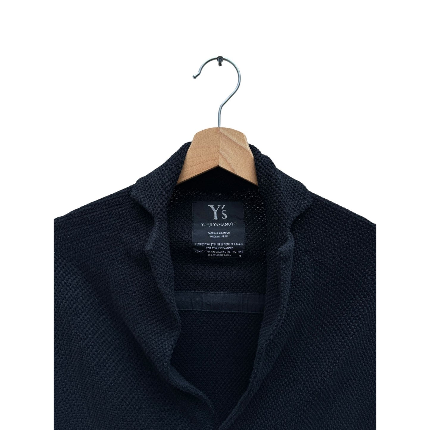 Y’s Black Knit Cotton Jacket