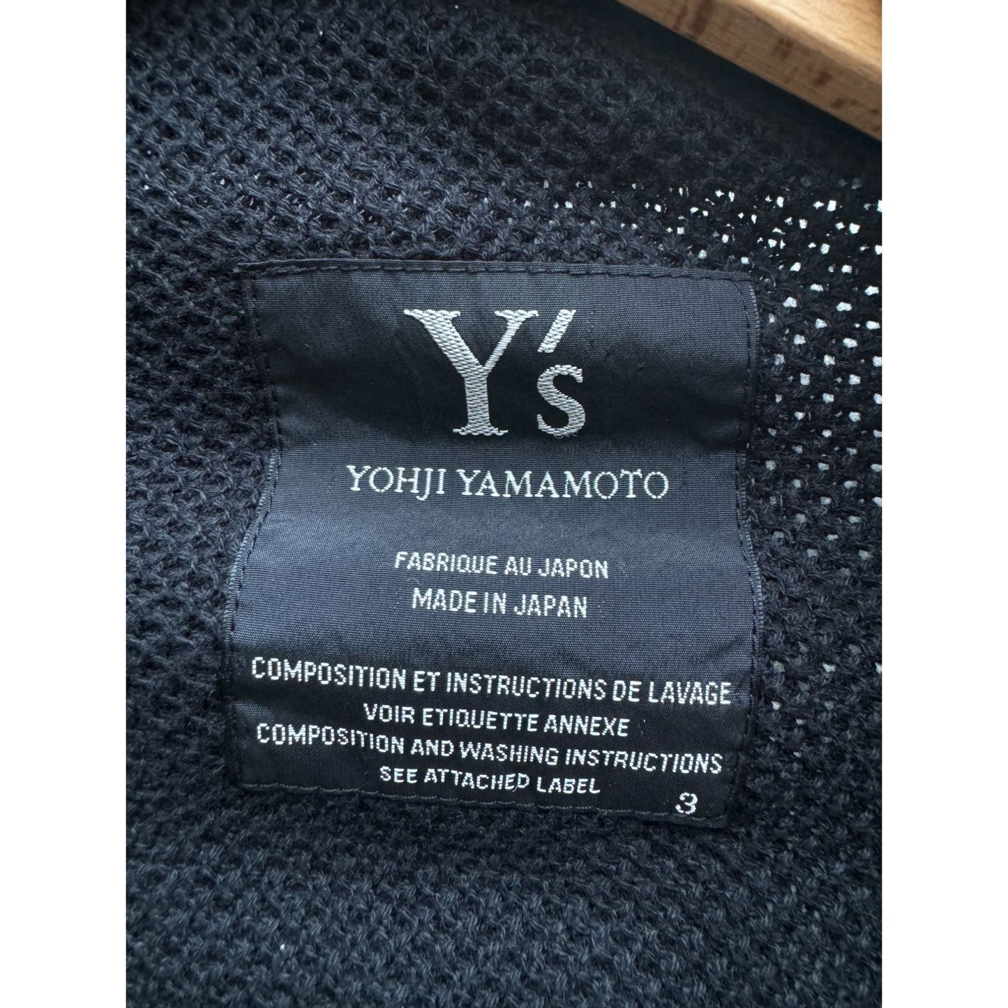 Y’s Black Knit Cotton Jacket
