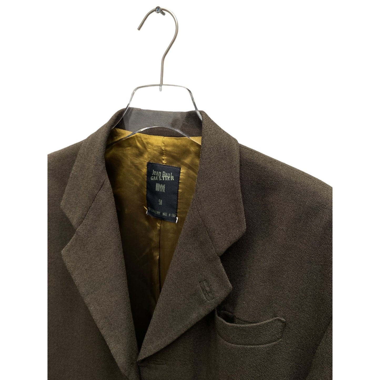 Jean Paul Gaultier Vintage 90s Kaki Wool Jacket Size 50 / L