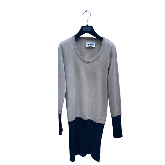 Beige Black Wool Dress  Longsleeves