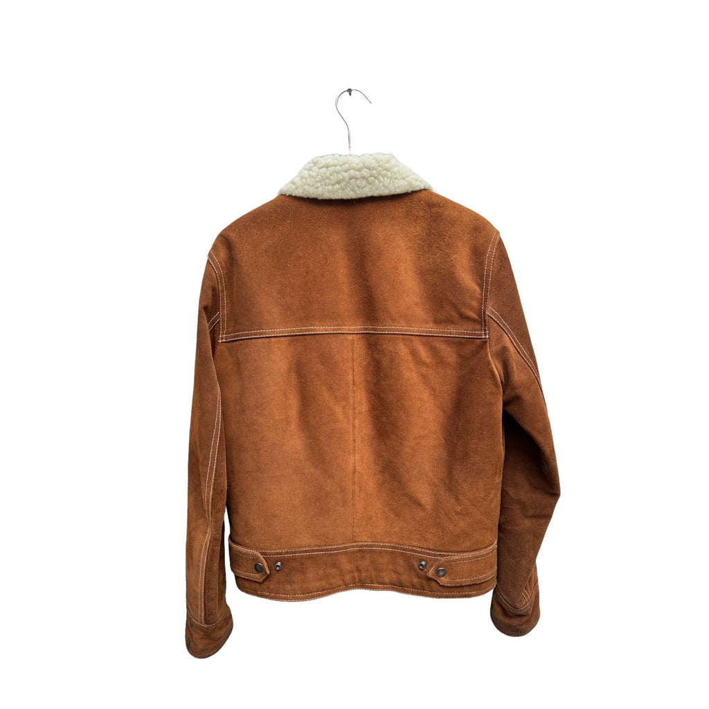 Brown Suede Leather Shearling Jacket