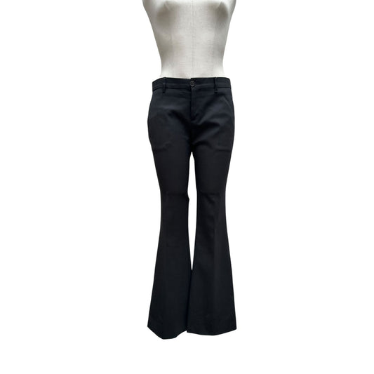 Grey Wool Low-Rise Flared Pants