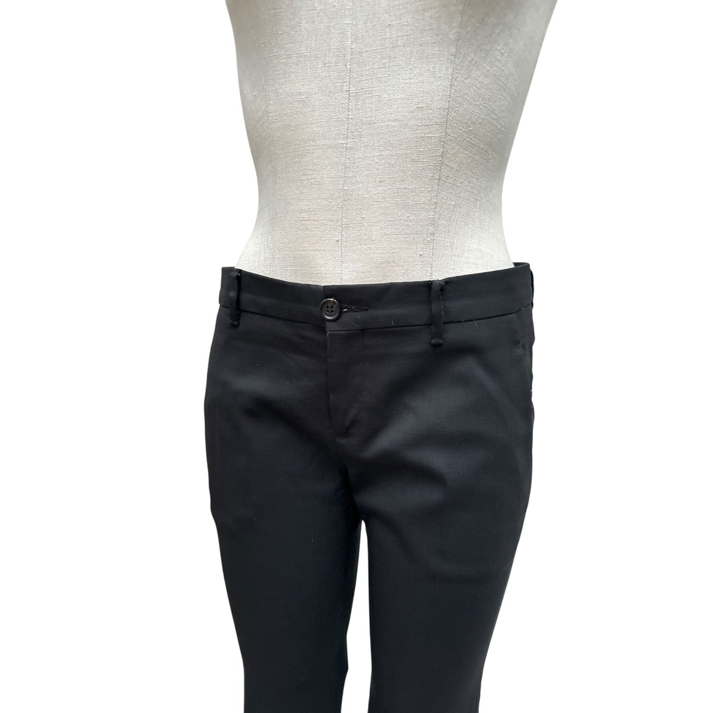 Grey Wool Low-Rise Flared Pants
