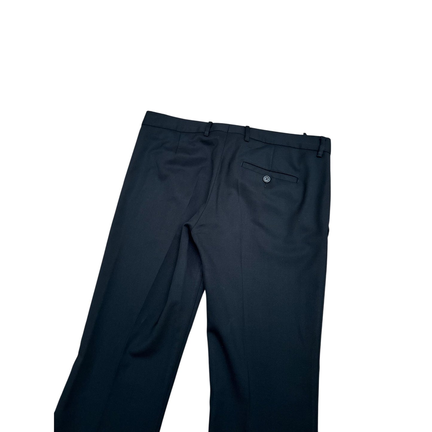 Grey Wool Low-Rise Flared Pants