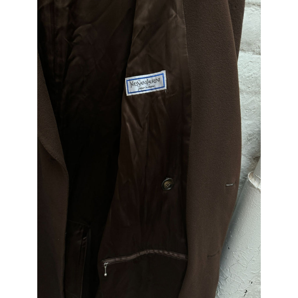 Brown Cashmere Wool Double Breasted Coat