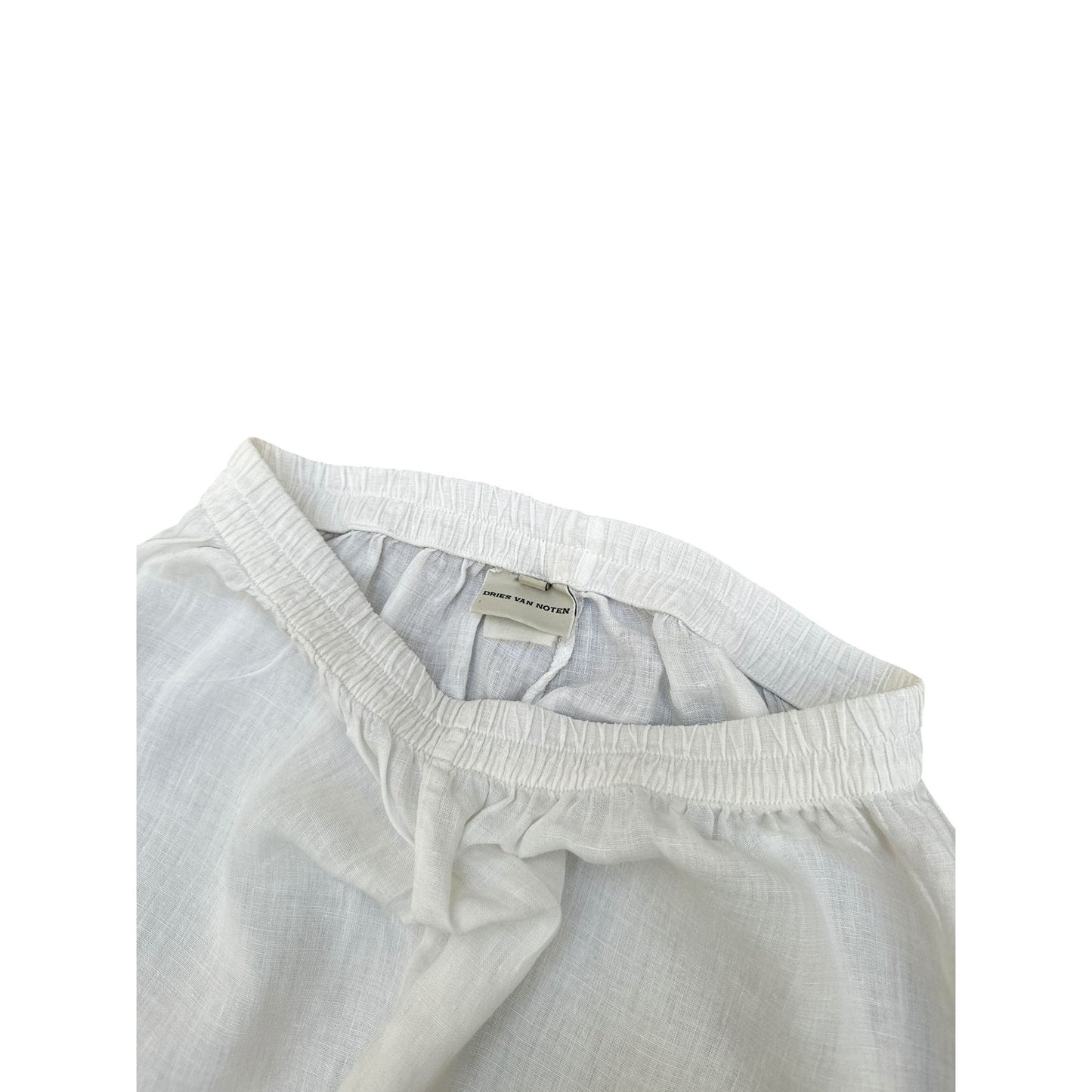 White Embroidered Cotton Pants