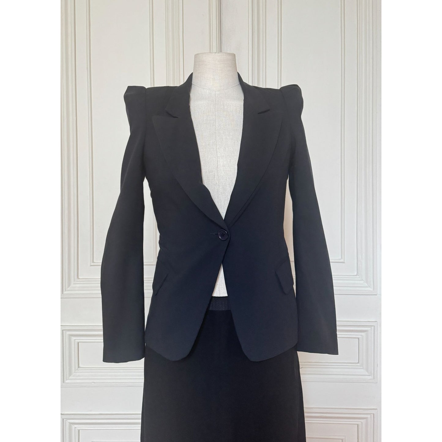 Navy Cotton Blazer Jacket 
