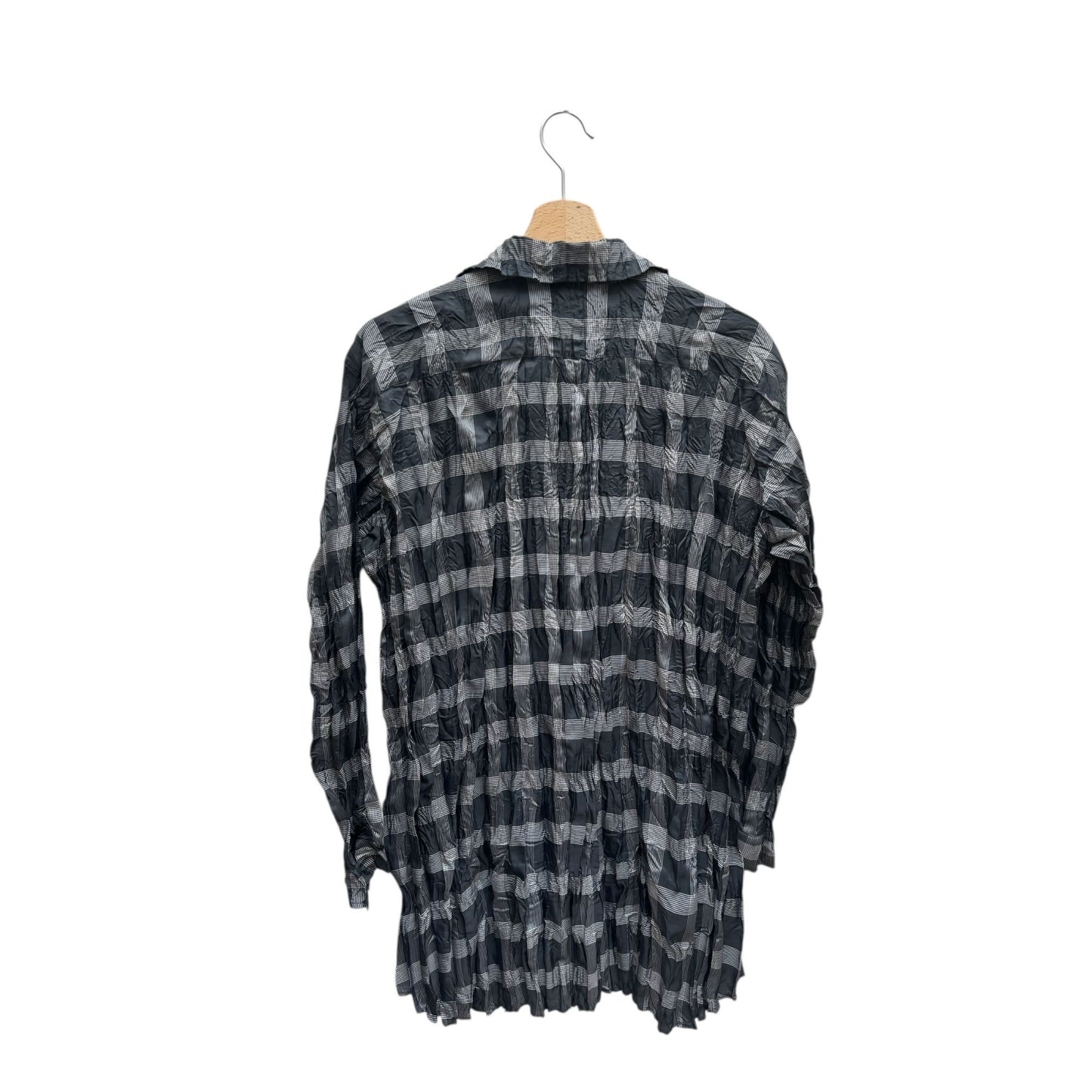 Grey Black Pleats Please Checkered Shirt