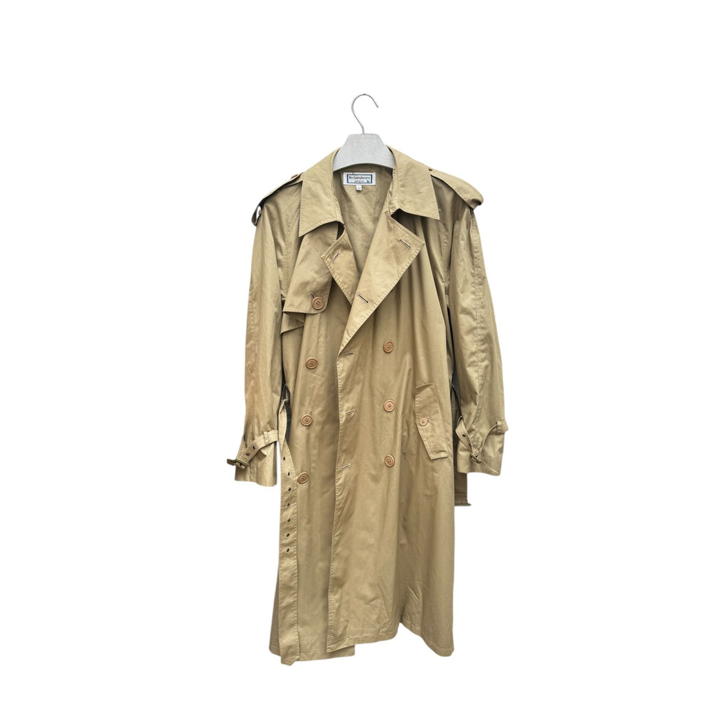 Beige Gabardine Cotton Trench Coat