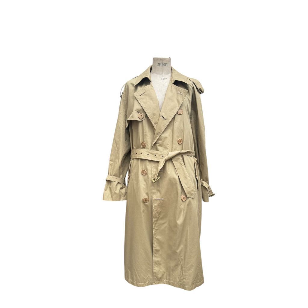 Beige Gabardine Cotton Trench Coat