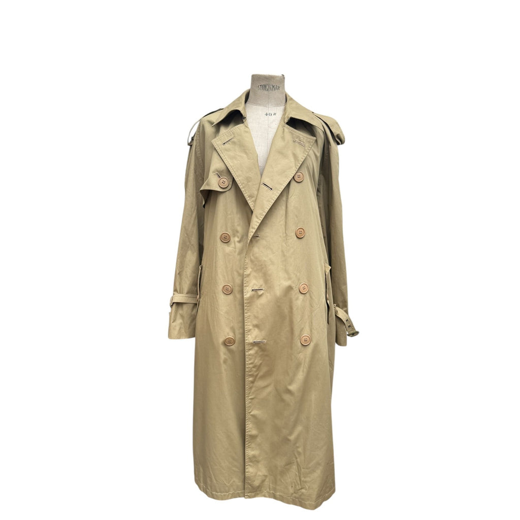 Beige Gabardine Cotton Trench Coat