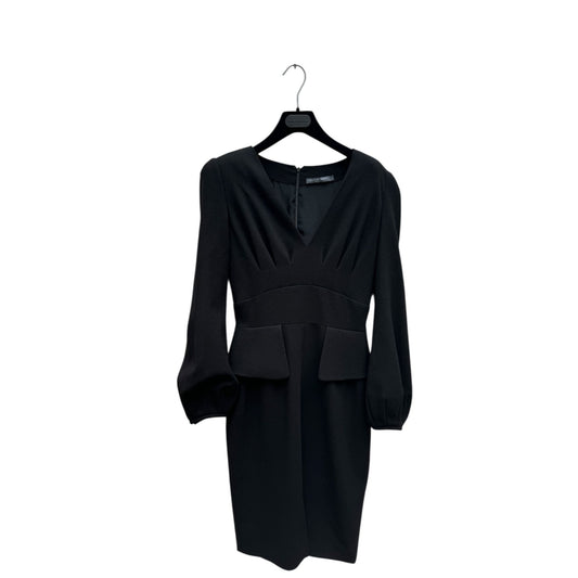 2013 Black Wool Duchess Peplum Dress 