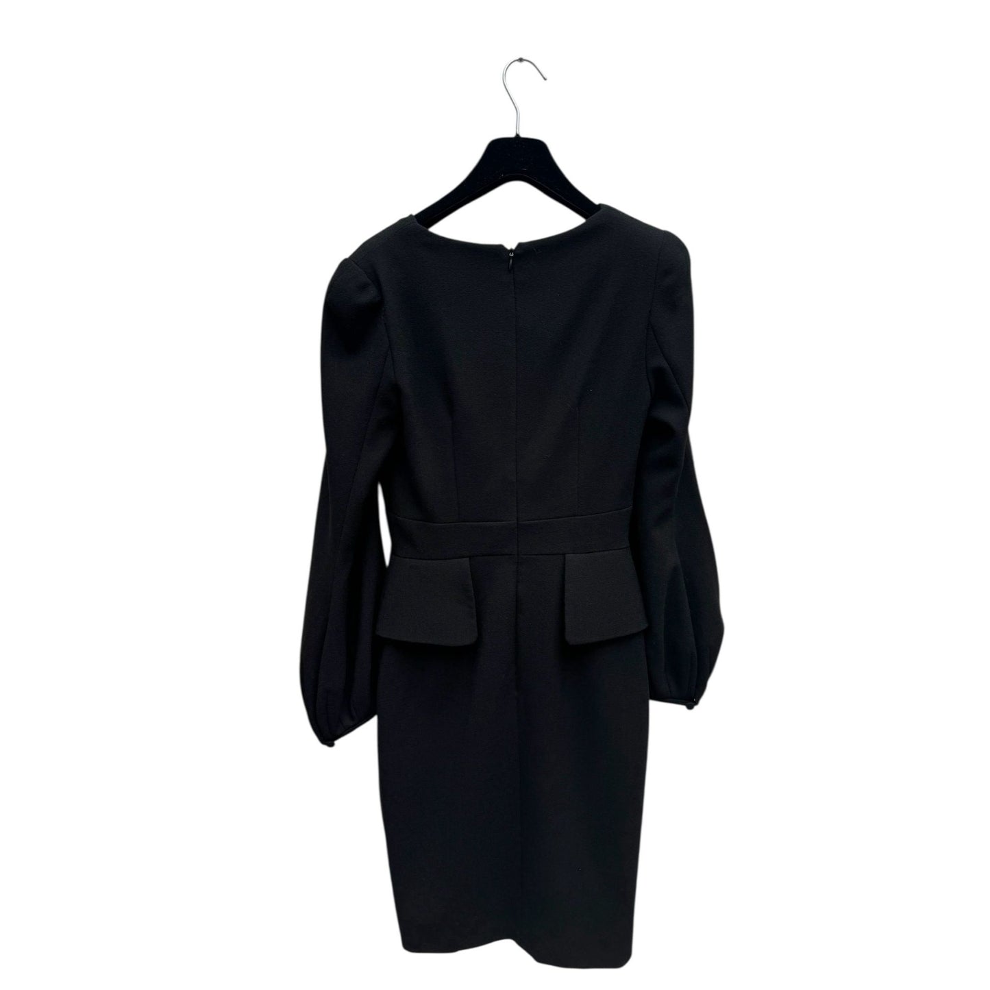 2013 Black Wool Duchess Peplum Dress 