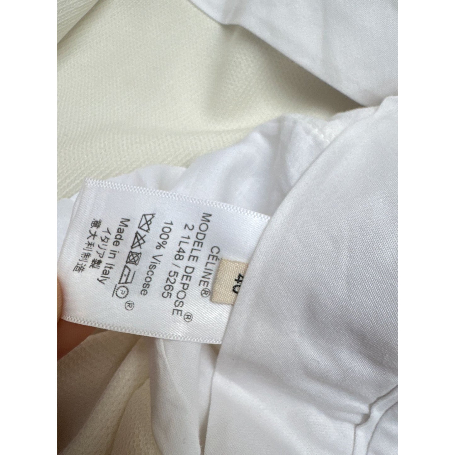 SS 2015 Ecru Straight Pants w/ Contrast Seams