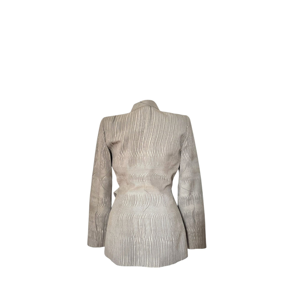 Vintage Grey Wave Blazer Jacket