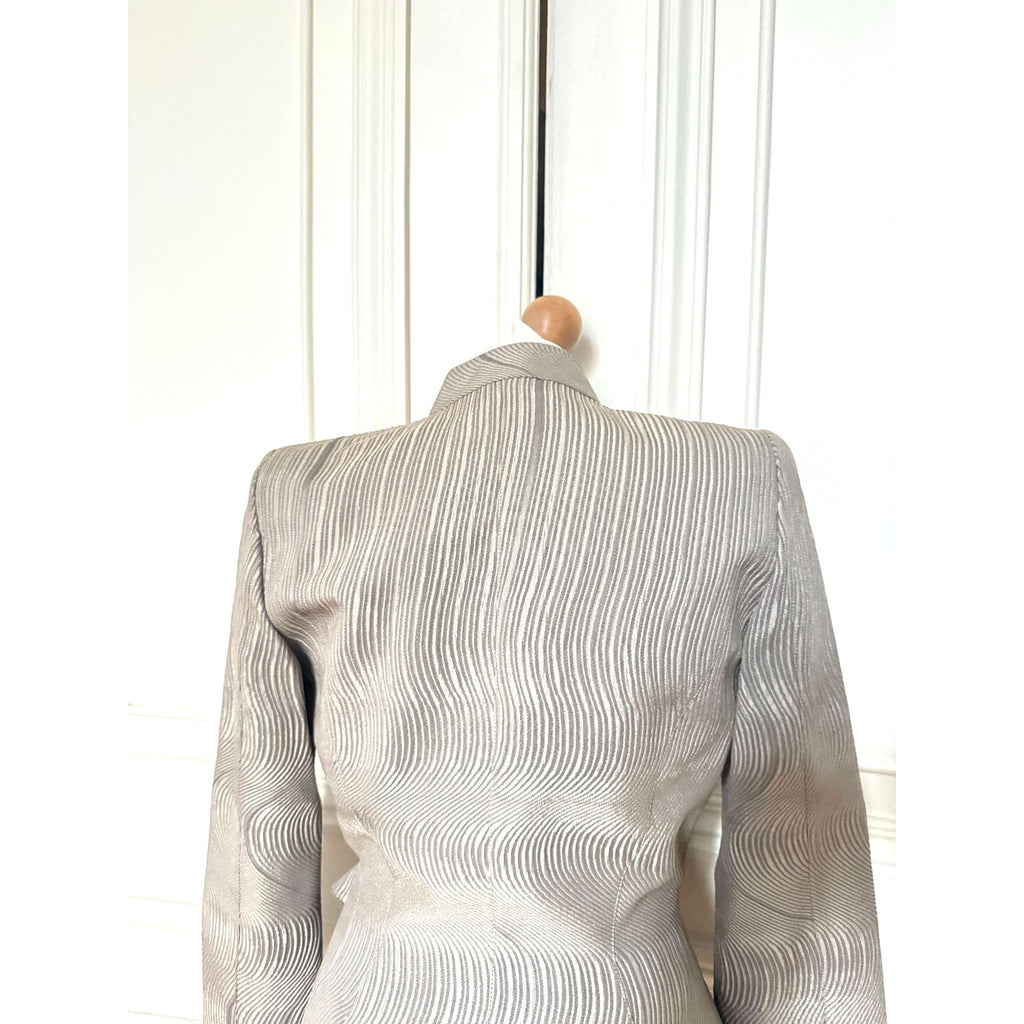 Vintage Grey Wave Blazer Jacket