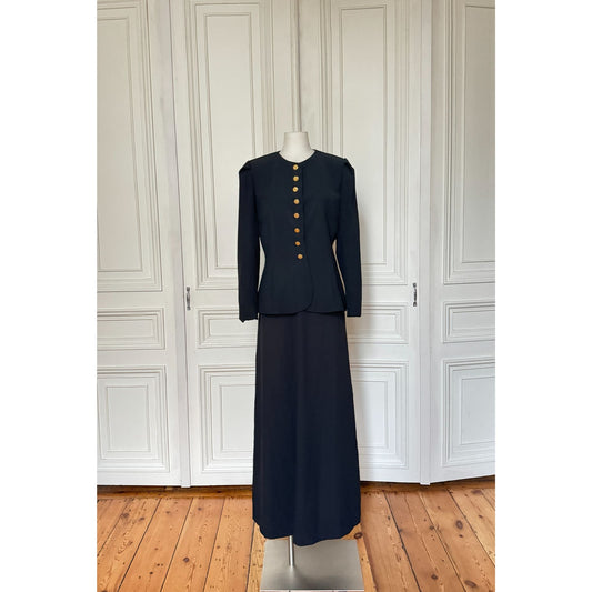 Black Wool Blazer Jacket 
