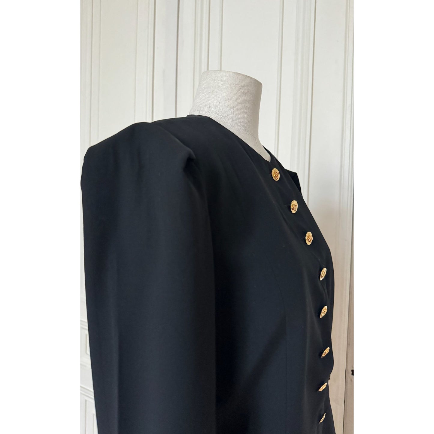 Black Wool Blazer Jacket 