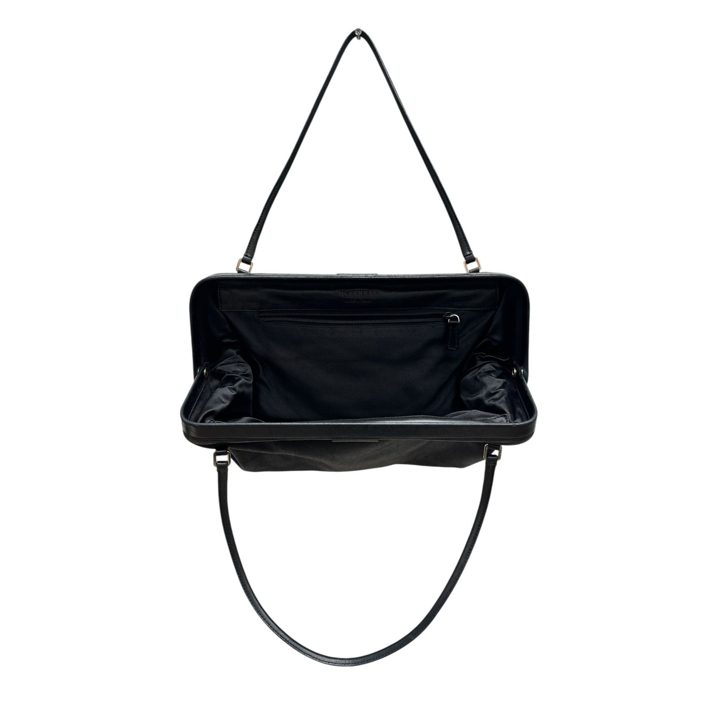 Vintage Black Leather Baguette Bag 