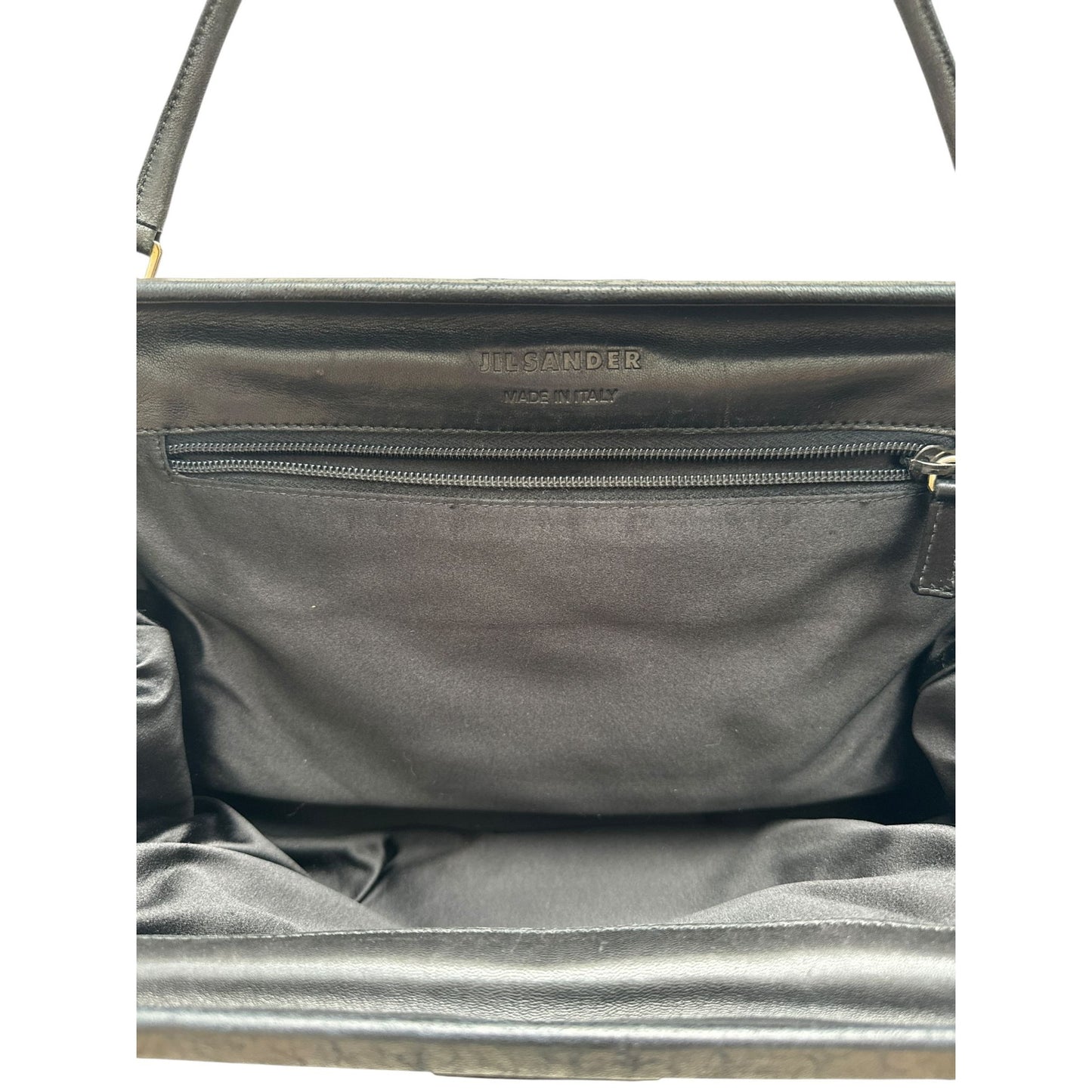 Vintage Black Leather Baguette Bag 