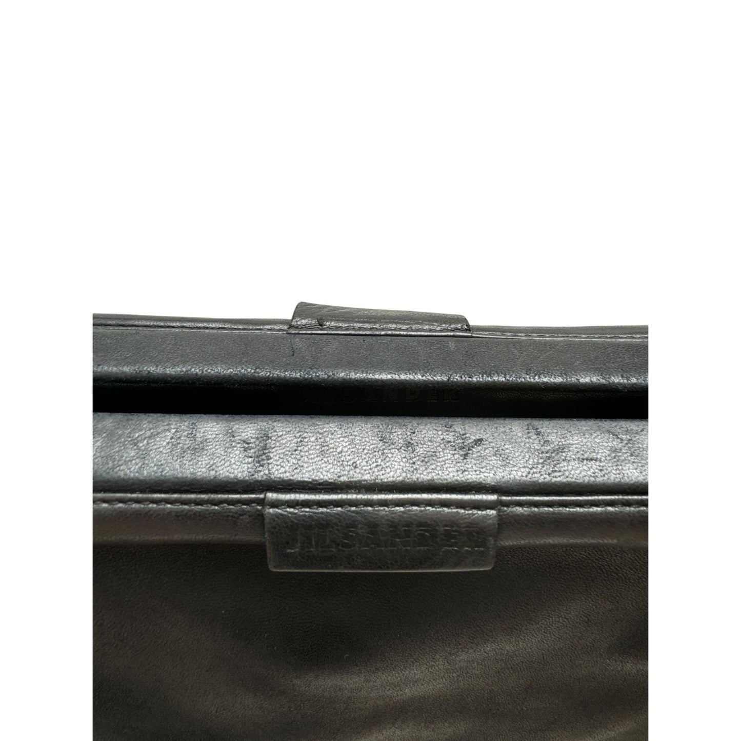Vintage Black Leather Baguette Bag 