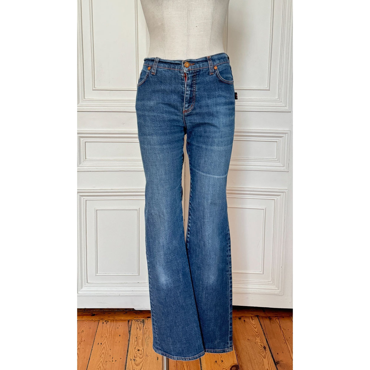 1990s Blue Denim Straight Jeans