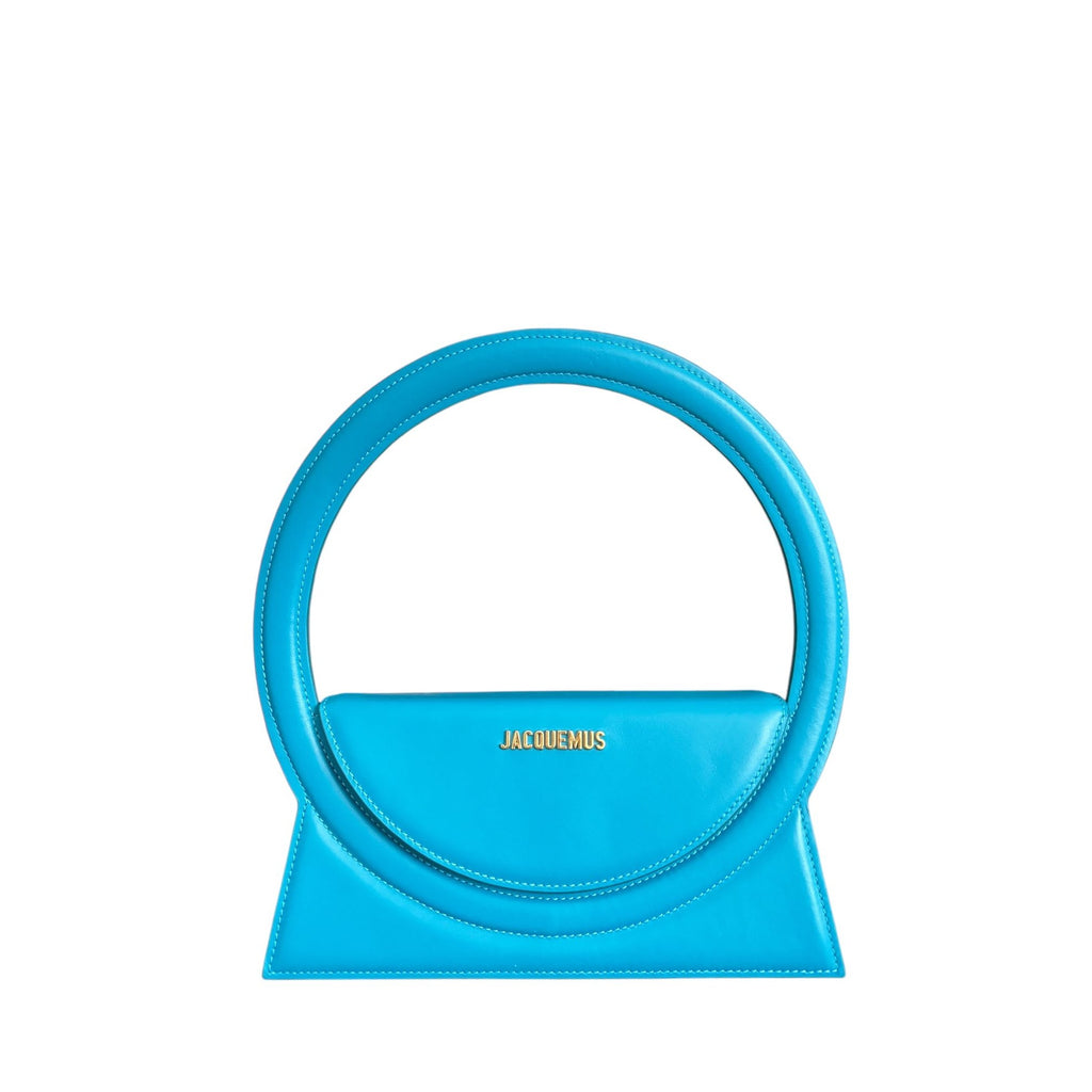 «  Sac Rond »  Blue Leather Bag