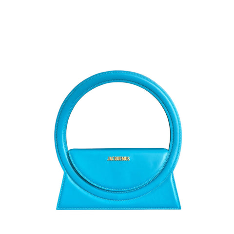 «  Sac Rond »  Blue Leather Bag