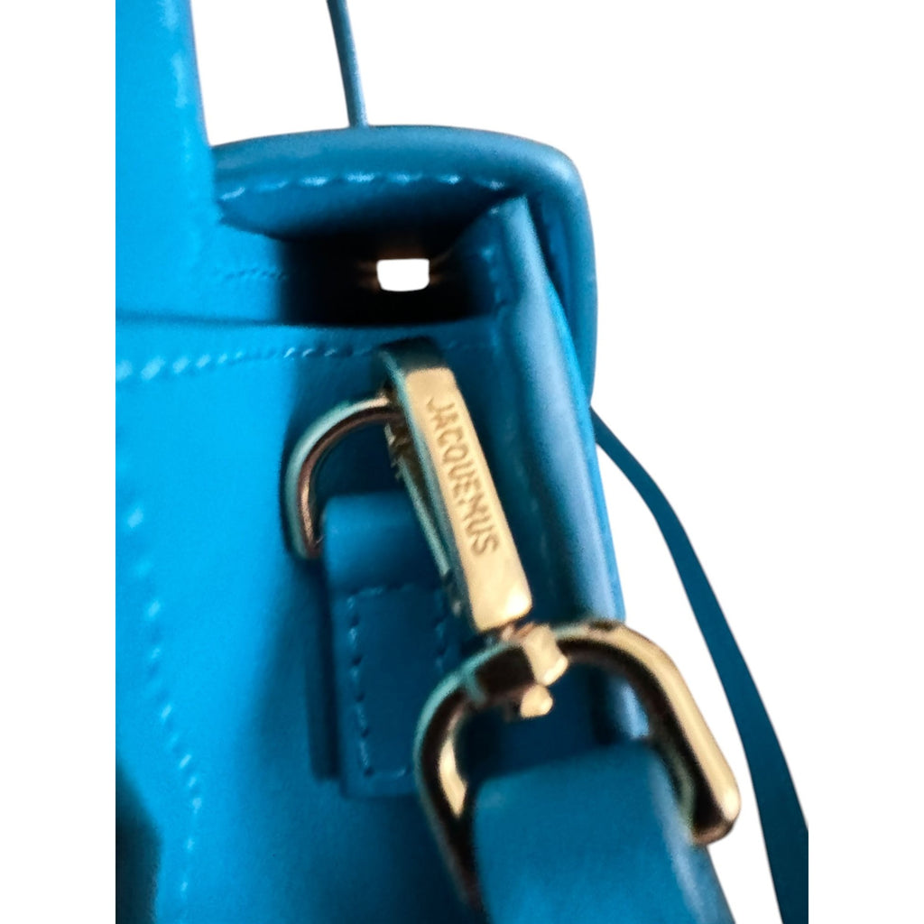 «  Sac Rond »  Blue Leather Bag