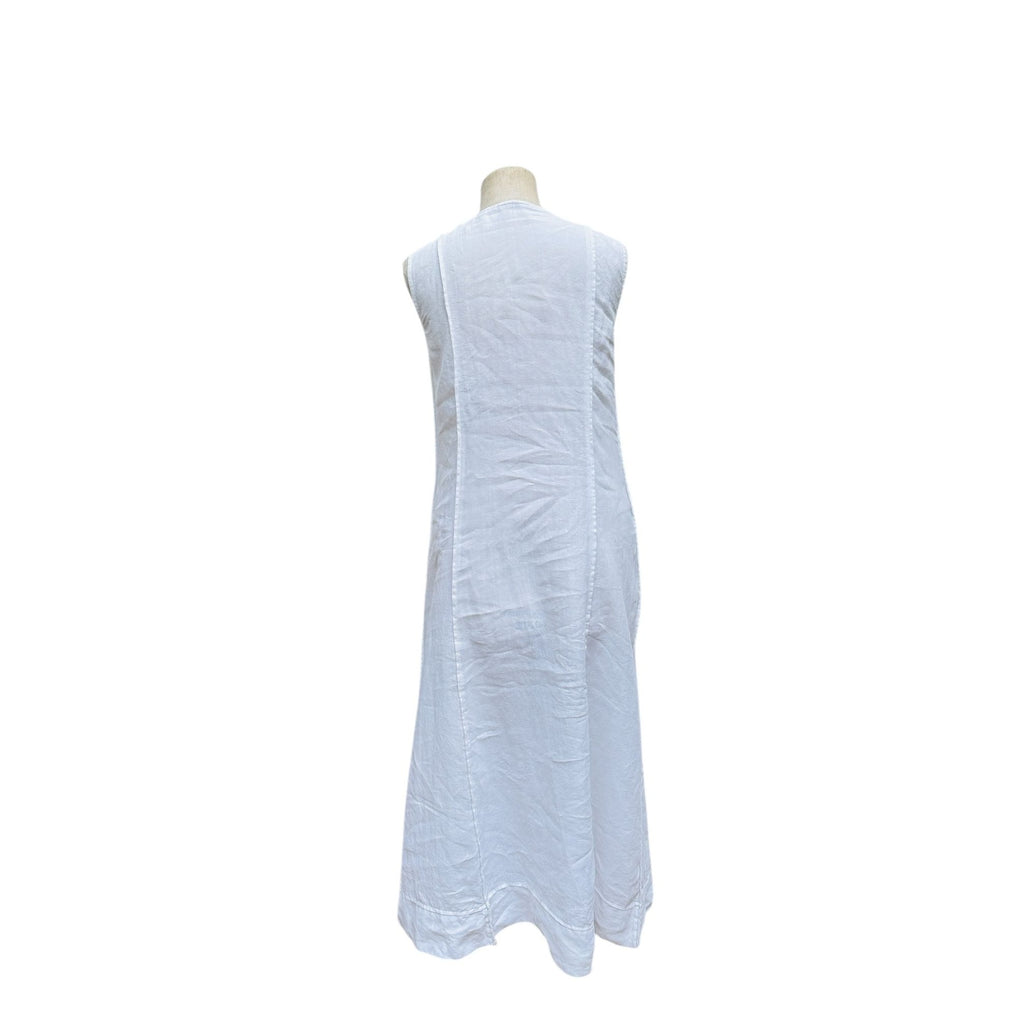 White Linen Elongated Dress