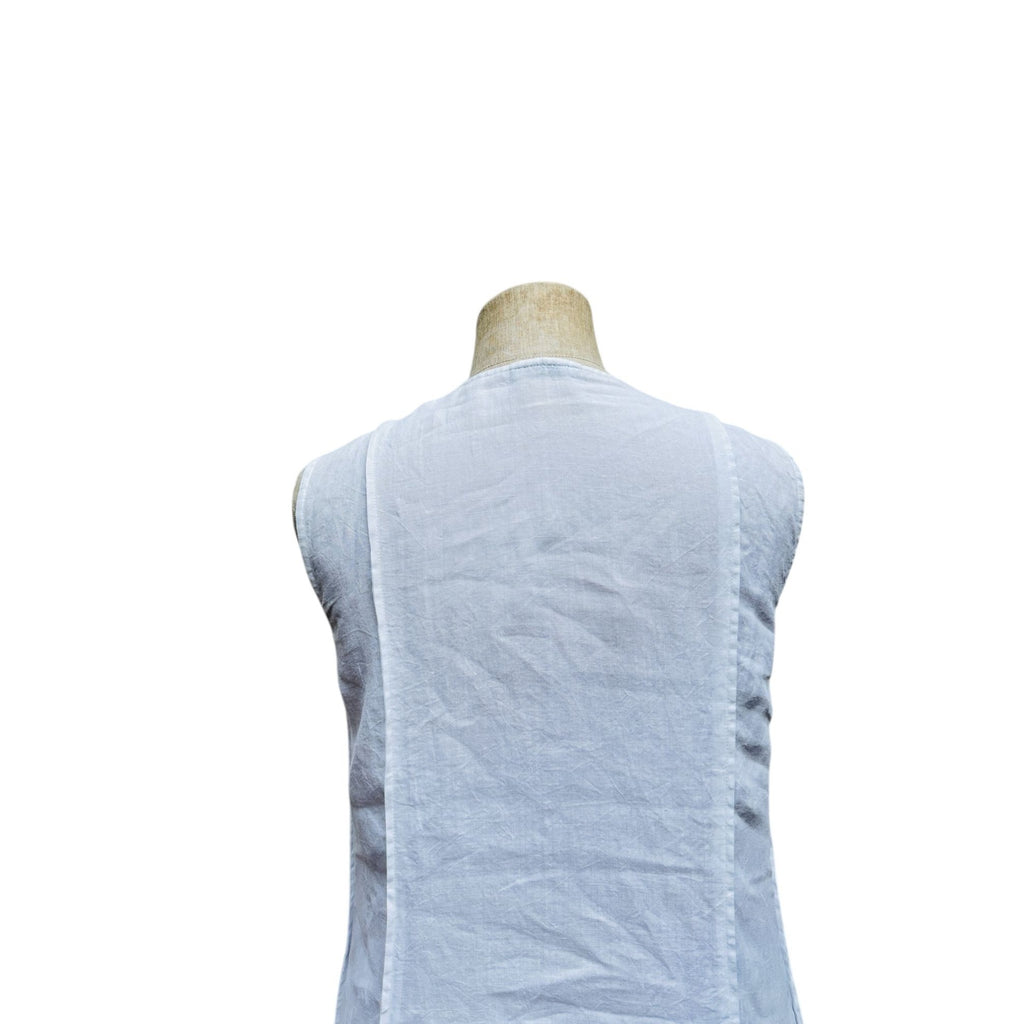 White Linen Elongated Dress