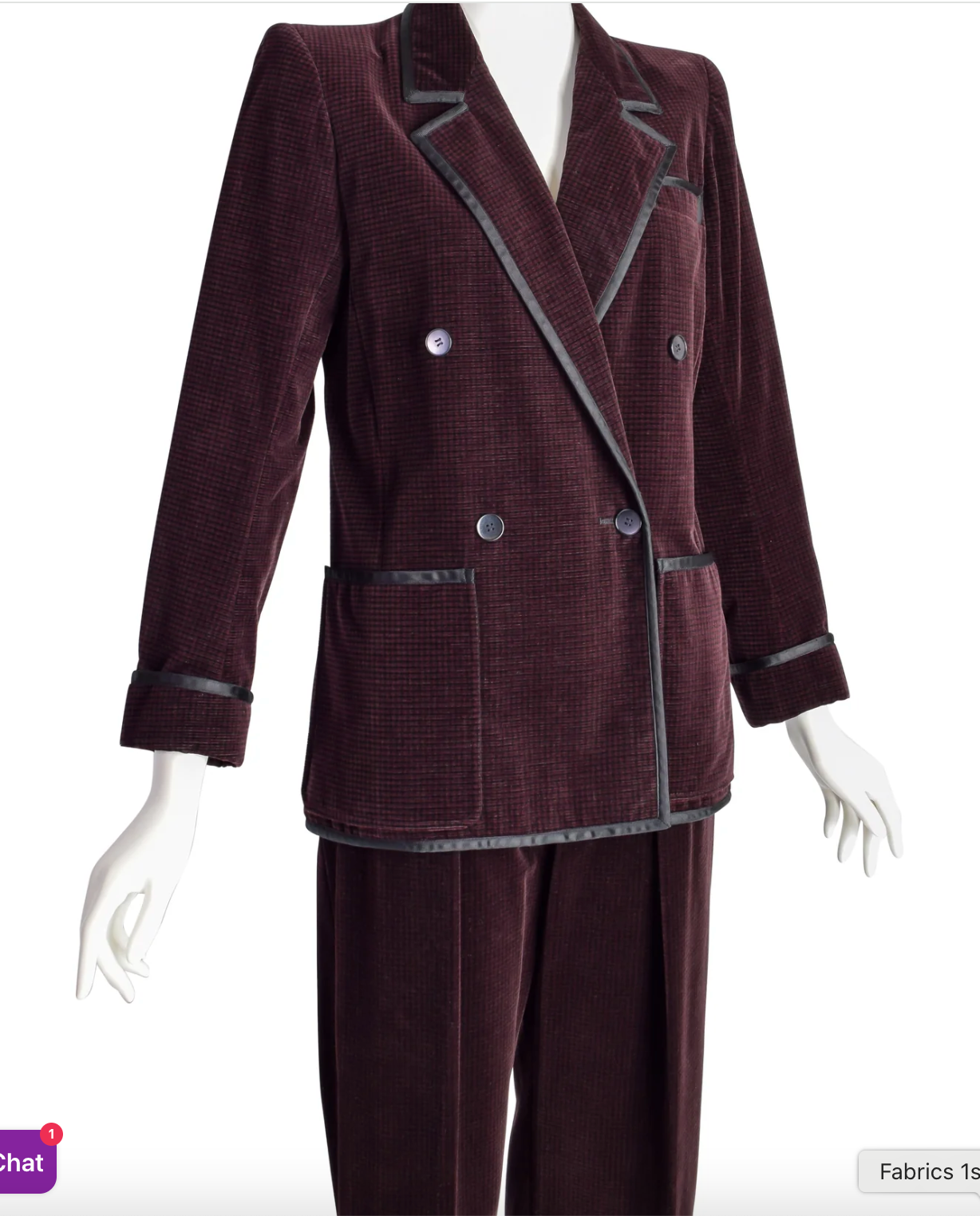 1970s Brown Corduroy Tuxedo-Trimmed Suit