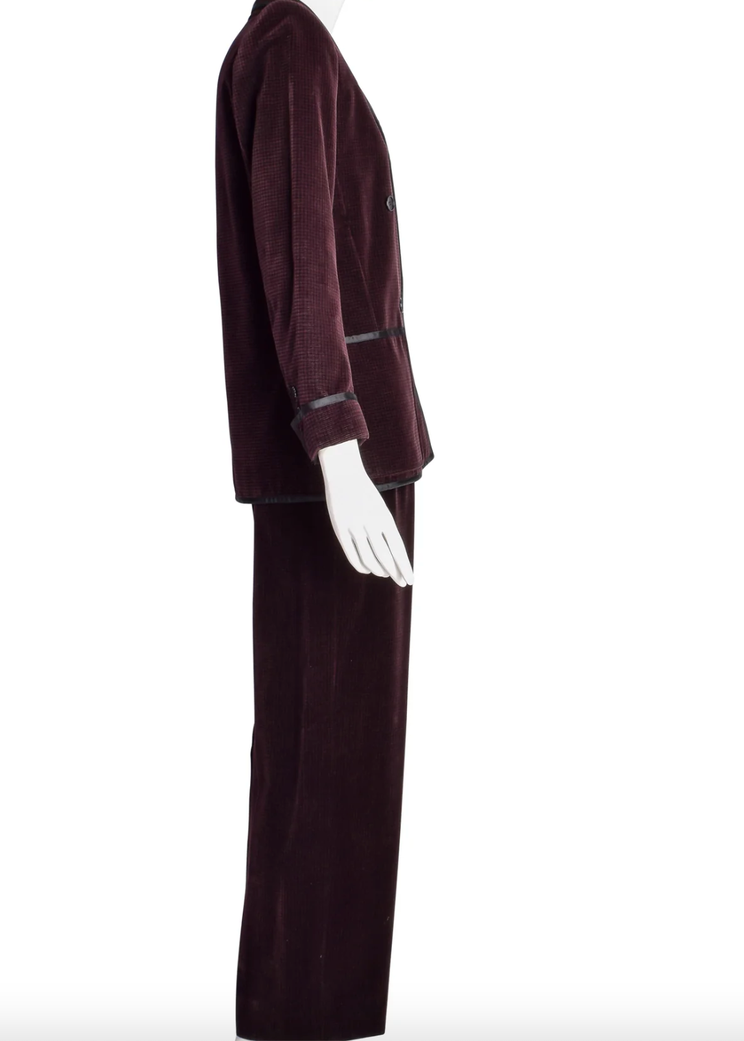 1970s Brown Corduroy Tuxedo-Trimmed Suit