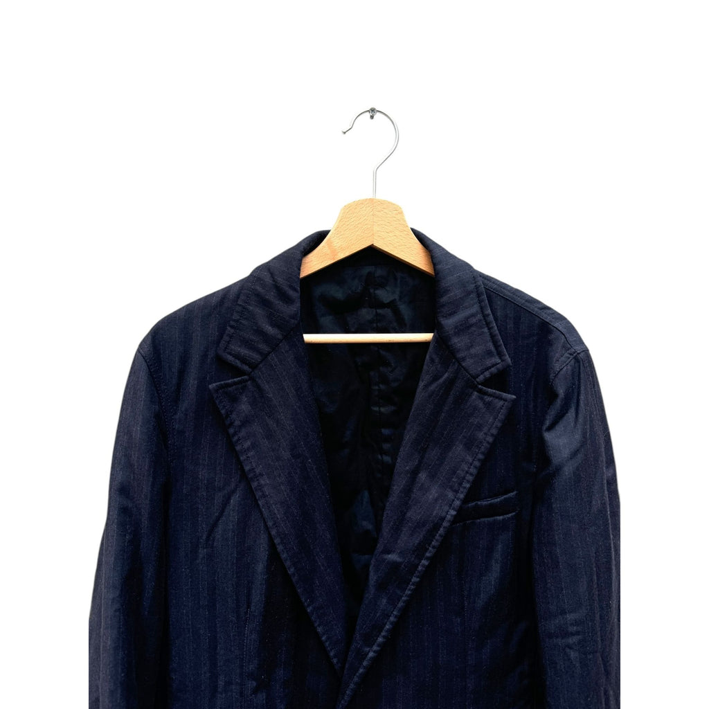 Navy Striped Wool Blazer Jacket