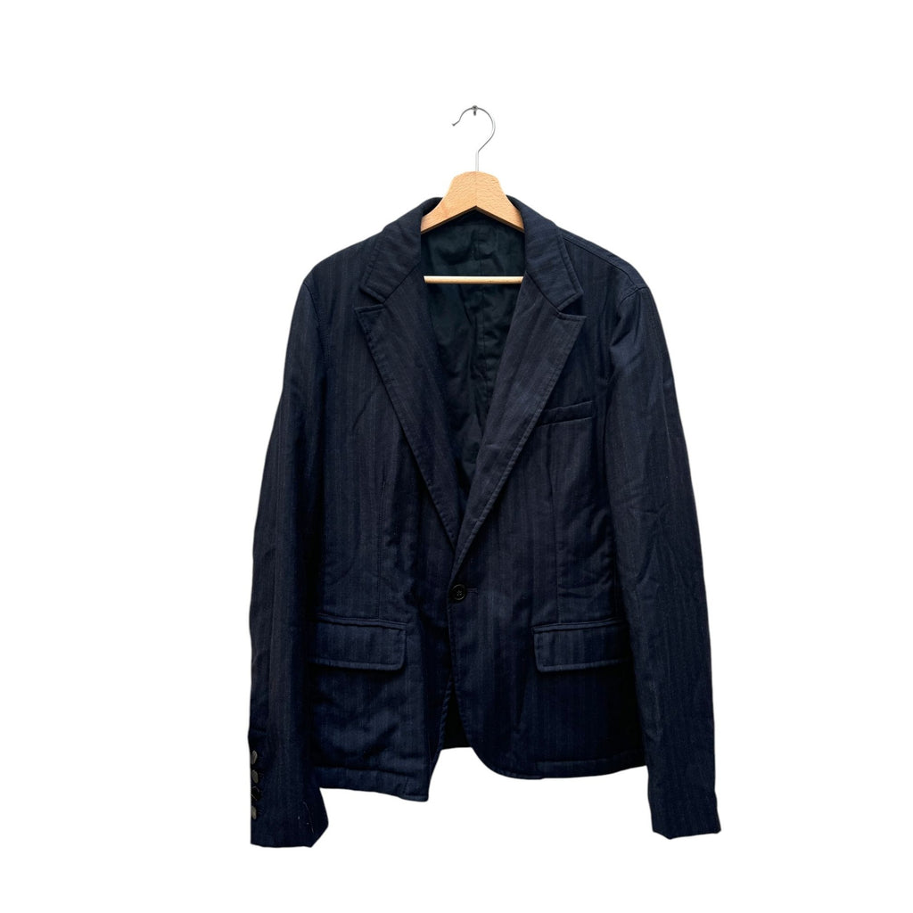 Navy Striped Wool Blazer Jacket