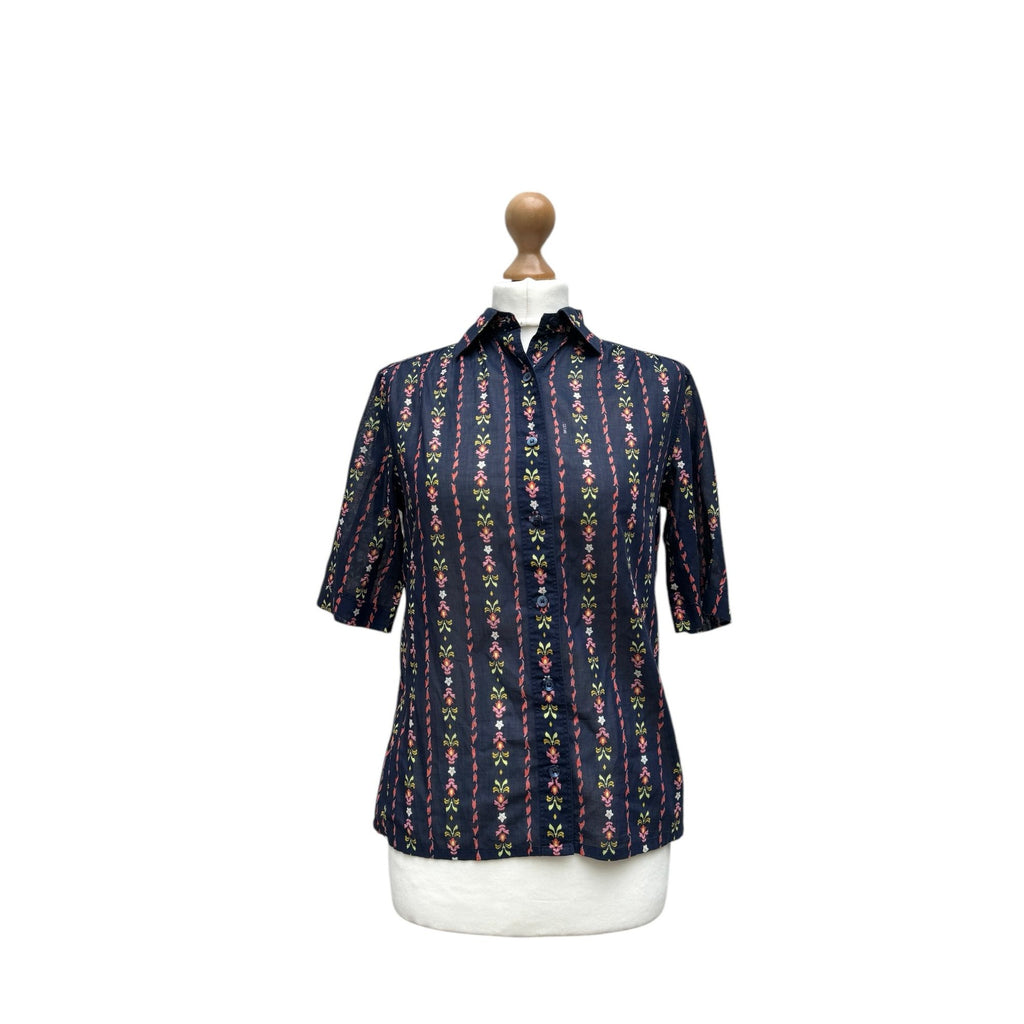 1970s Navy Floral Shirt