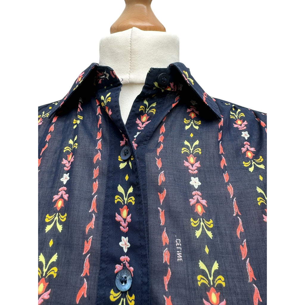 1970s Navy Floral Shirt