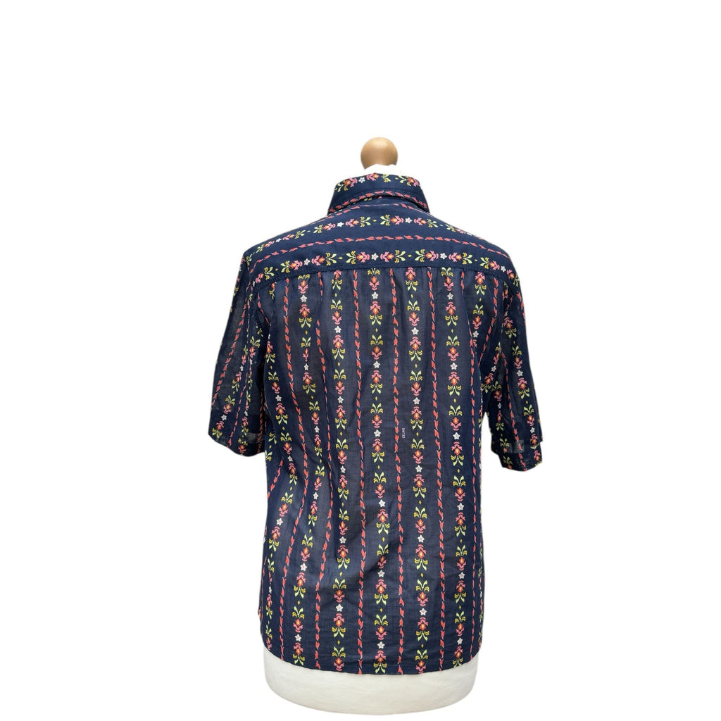 1970s Navy Floral Shirt