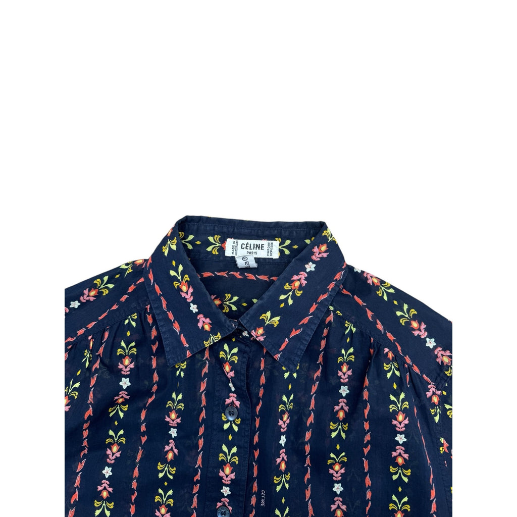 1970s Navy Floral Shirt