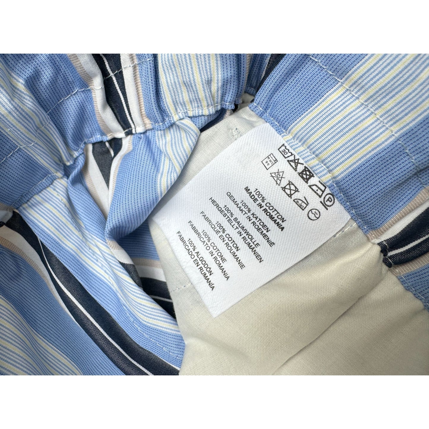 Wide Striped Navy Blue Shorts