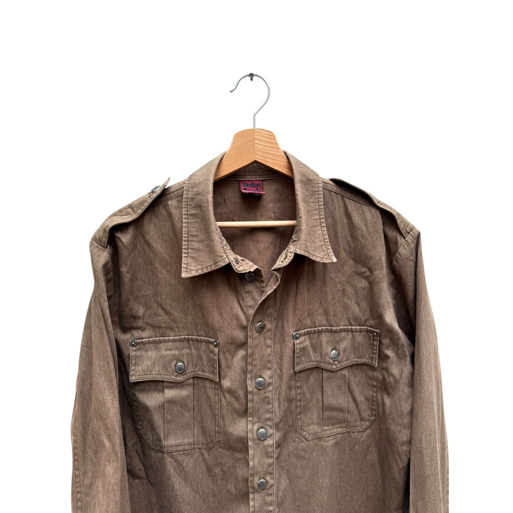 Brown Cotton Western shirt